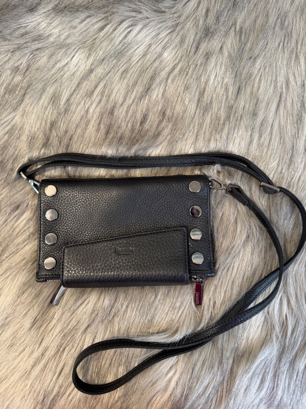 Hammitt Black Leather Crossbody Bag with Silver Studs PRICE FIRM - Picture 9 of 12